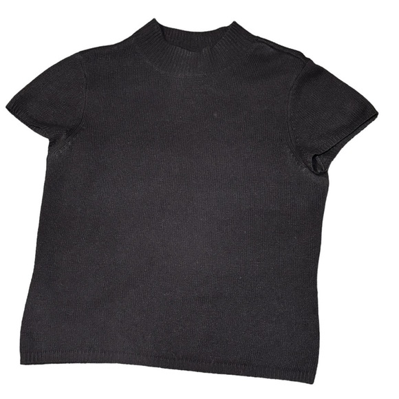 Talbots Cashmere Blend Brown Short Sleeve Summer Sweater Size Medium - Picture 2 of 4